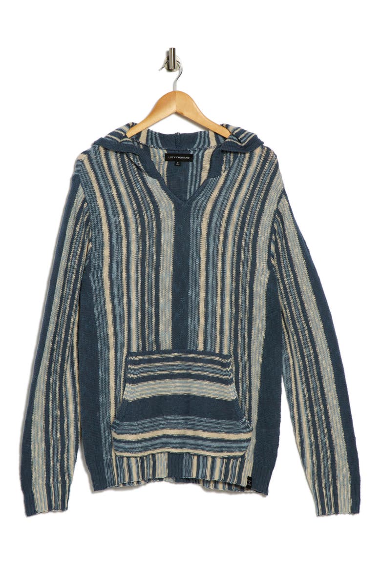 Baja Stripe Hooded Sweater, Alternate, color, BLUE MULTI STRIPE