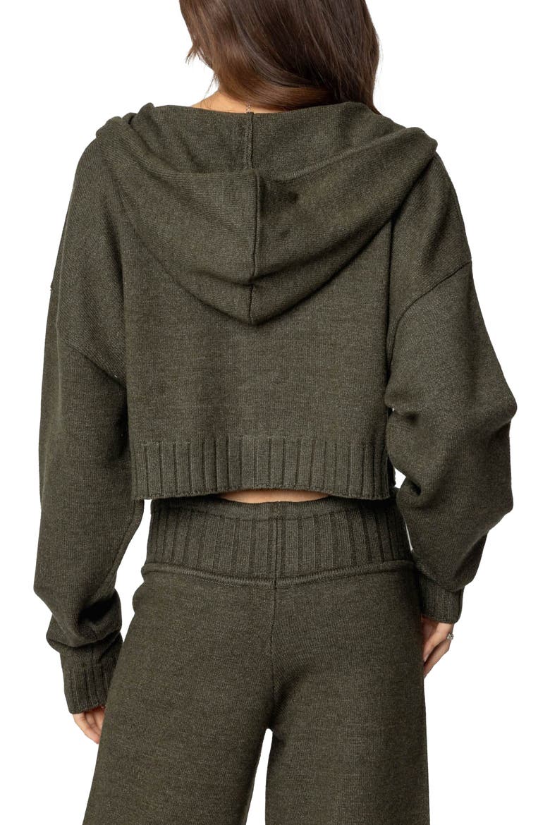 Russell Crop Hooded Zip Sweater, Alternate, color, OLIVE