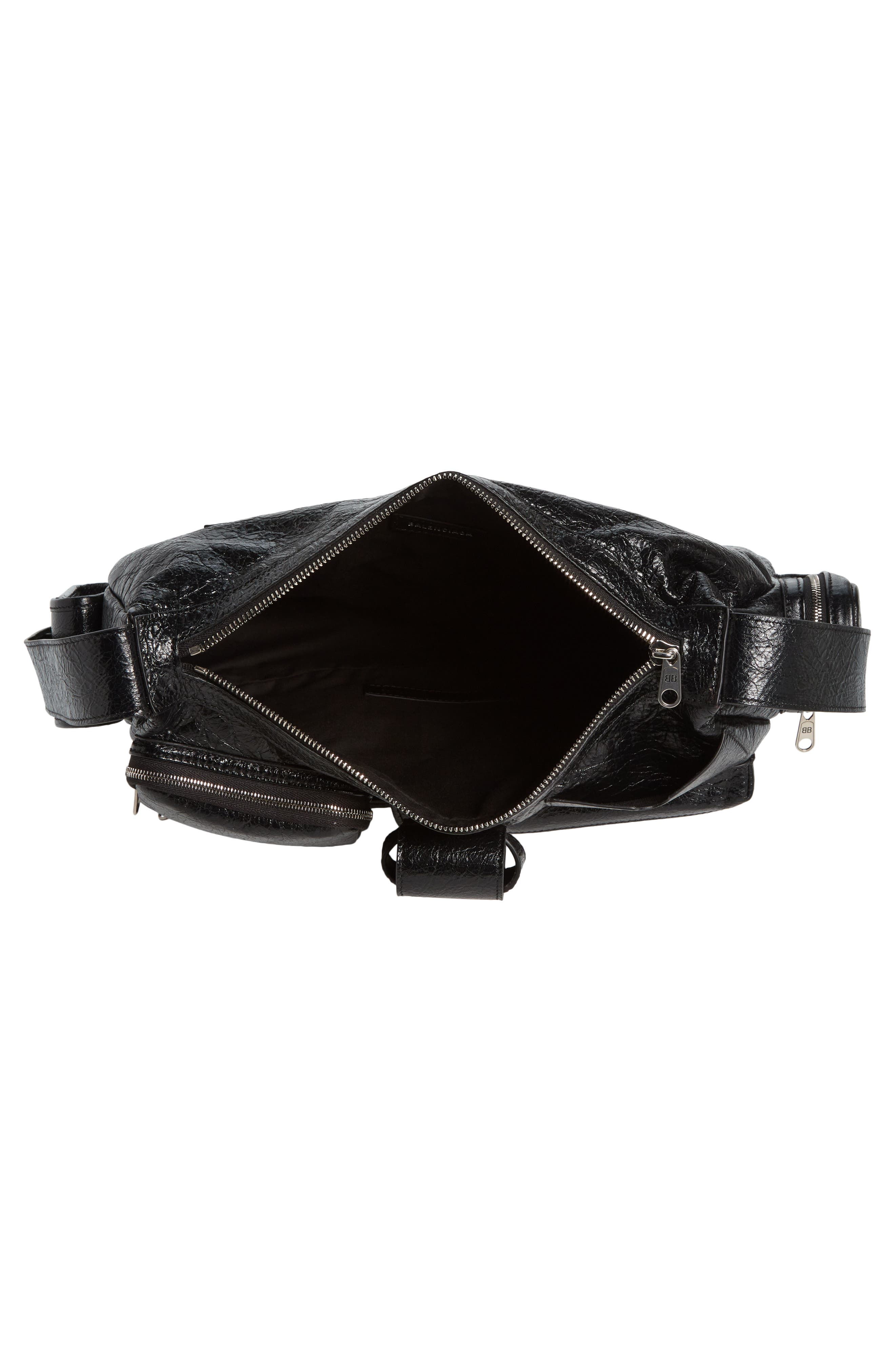 Balenciaga Superbusy Crinkle Leather Messenger Bag, Alternate, color, 