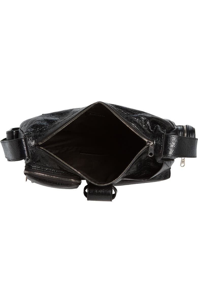 Balenciaga Superbusy Crinkle Leather Messenger Bag, Alternate, color,