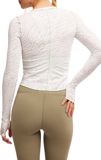 FP Movement Right on Run Long Sleeve Jacquard Top