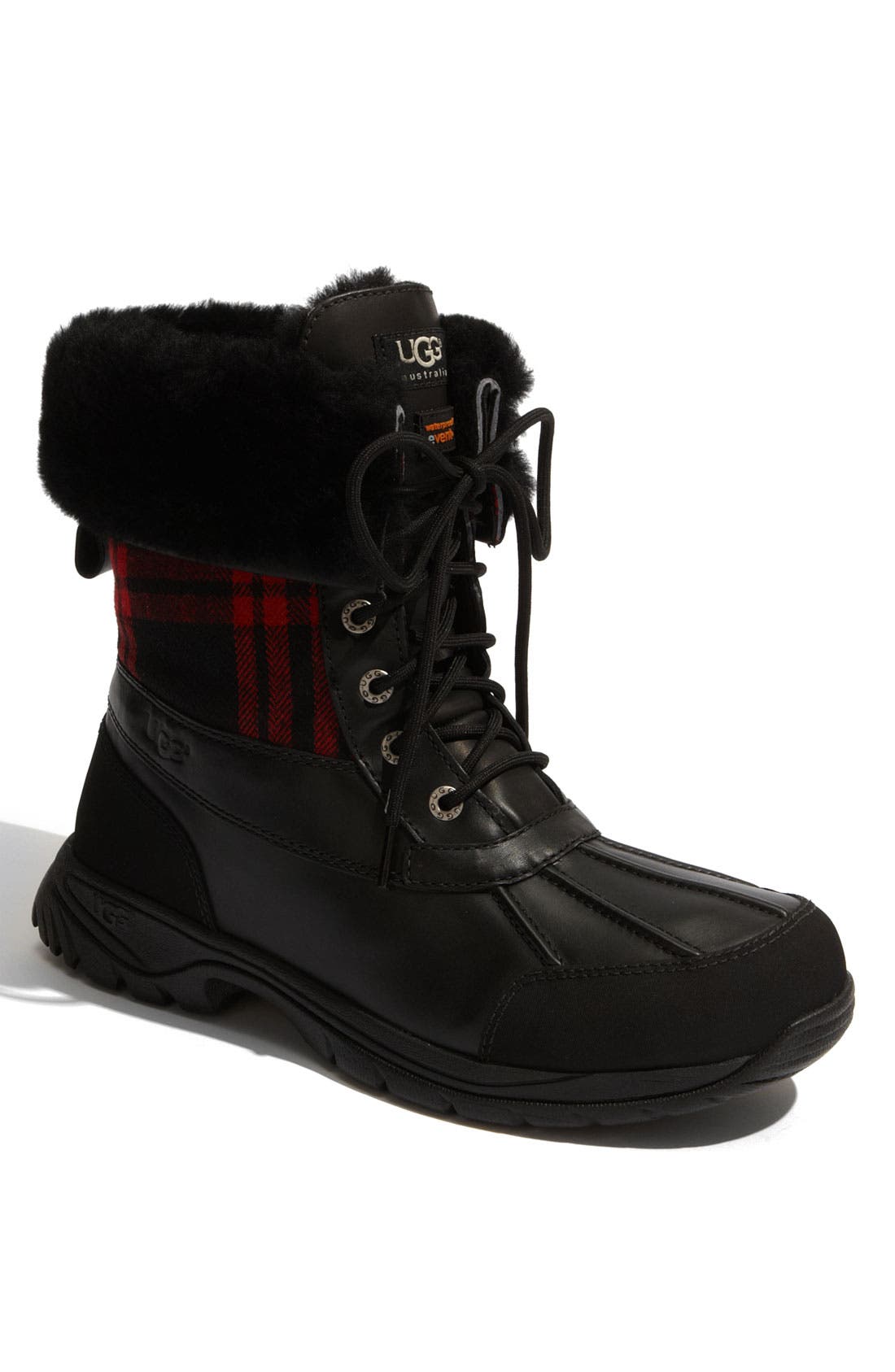 UGG<sup>®</sup> Butte Plaid Waterproof Boot, Main, color, 