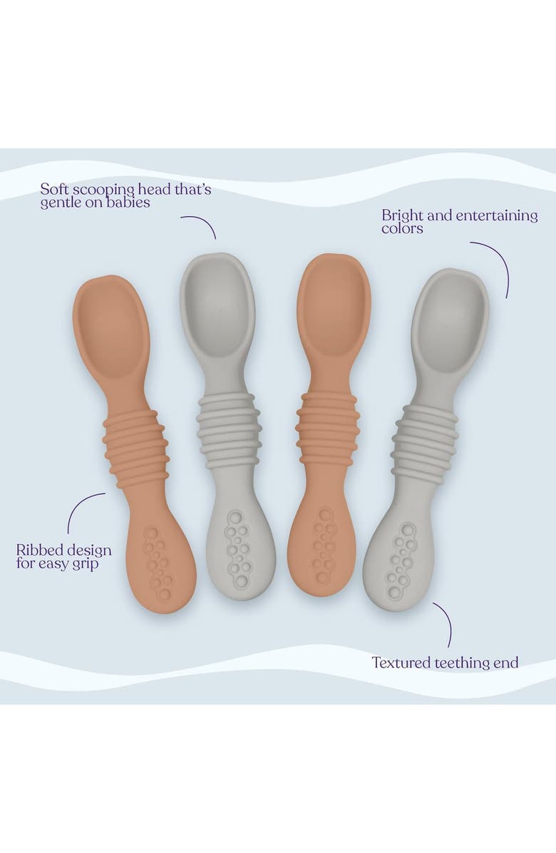 Sperric Baby Feeding Spoon Set 4-Piece, Alternate, color, Sunrise / Cool Gray
