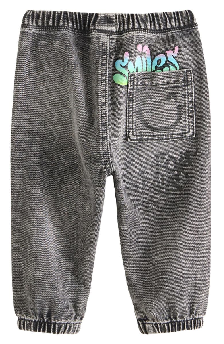 NEXT Kids' Smiley Graffiti Print Pull-On Jeans, Alternate, color, 