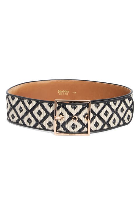 Raffia Effect Wide Belt