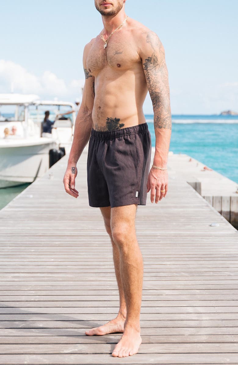 AUTO-REPLY<sup>™</sup> Linen Blend Drawstring Shorts, Alternate, color, Granite/ Gray