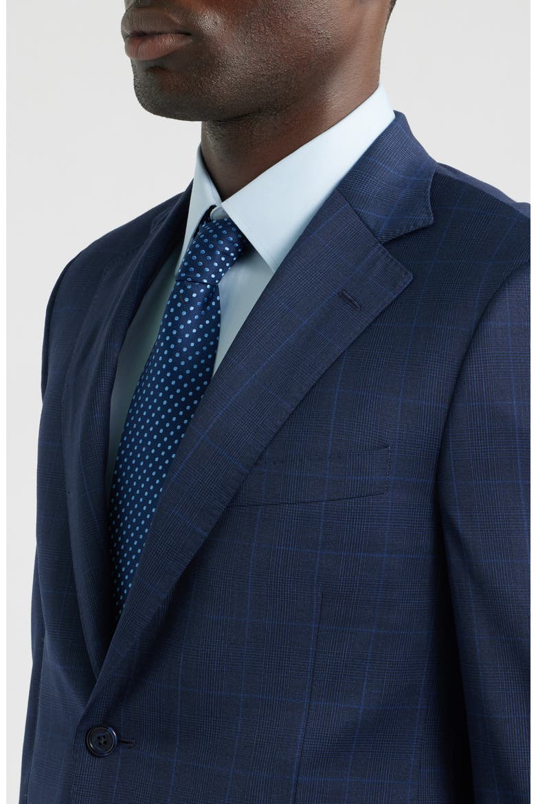 Dark Blue Windowpane Check Wool Suit, Alternate, color, BLUE