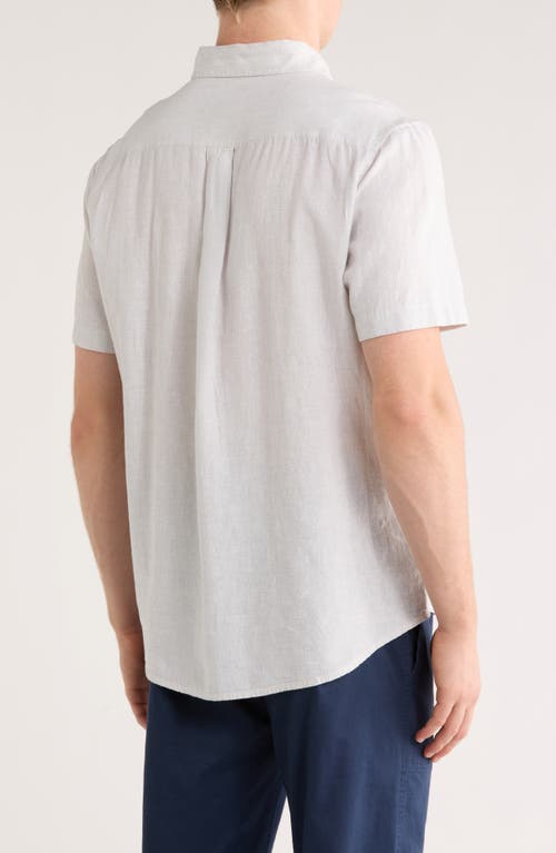 14th & Union Linen & Cotton Short Sleeve Button-up Shirt In White