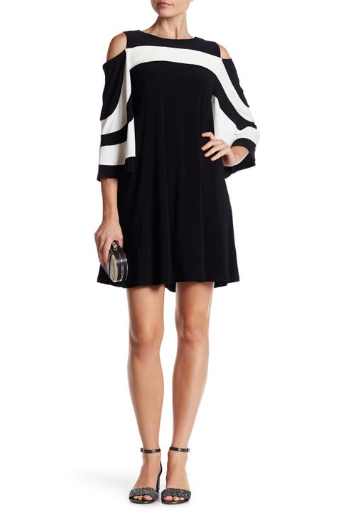 Ity Stripe Cold Shoulder Dress