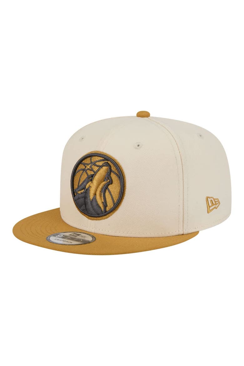 Men's New Era  Cream/Tan Minnesota Timberwolves Two-Tone Color Pack 9FIFTY Snapback Hat, Main, color, Cream