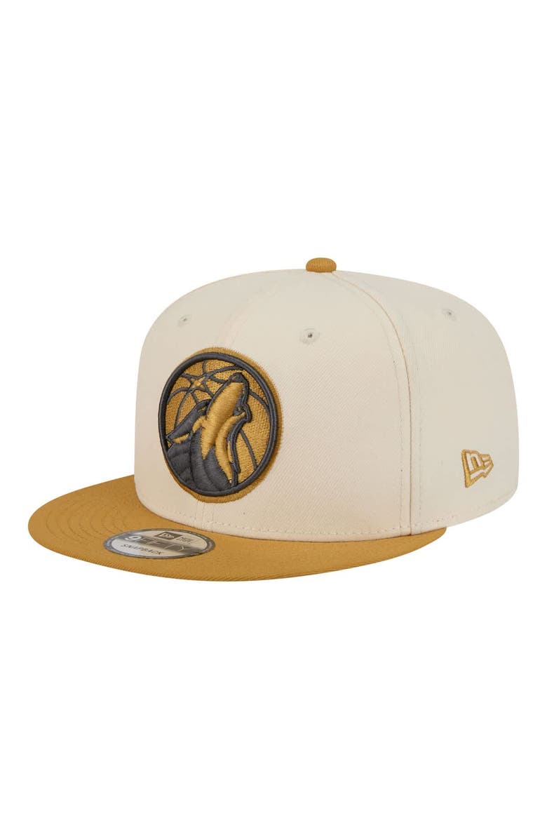 New Era Men's New Era Cream/Tan Minnesota Timberwolves Two-Tone Color Pack 9FIFTY Snapback Hat, Main, color, Cream