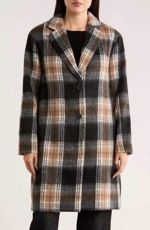 Plaid Single Breasted Coat