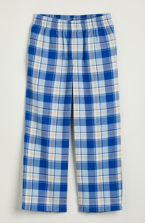 Nordstrom Kids' Plaid Flannel Pajama Pants In Blue