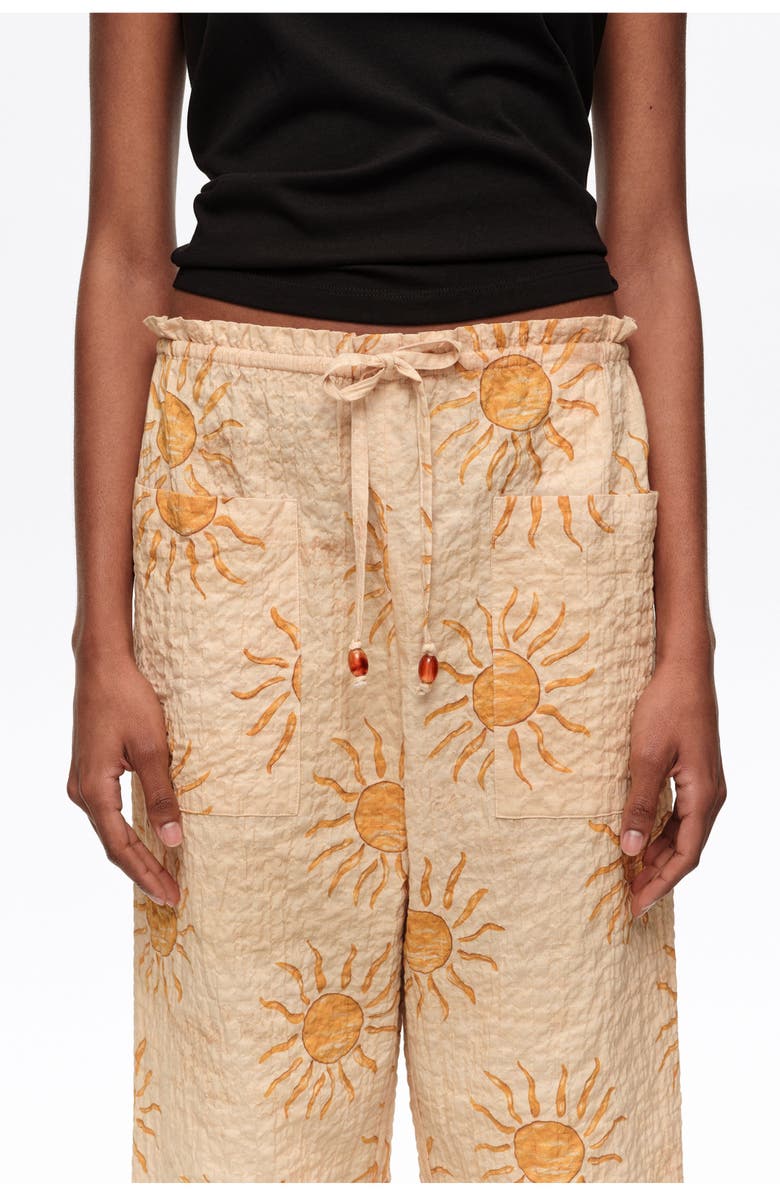 Bimba y Lola Textured Cotton Jogger Trousers, Alternate, color, Bimba By The South