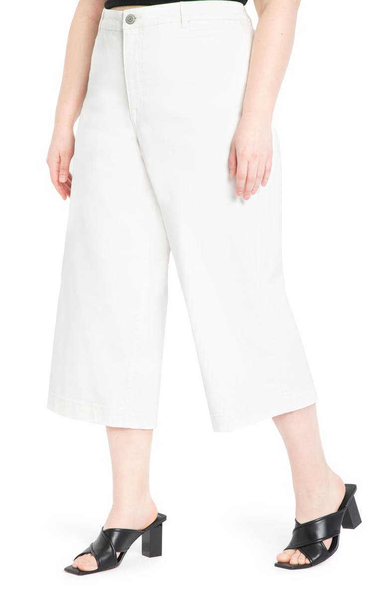 ELOQUII High Waist Crop Wide Leg Jeans, Main, color, 