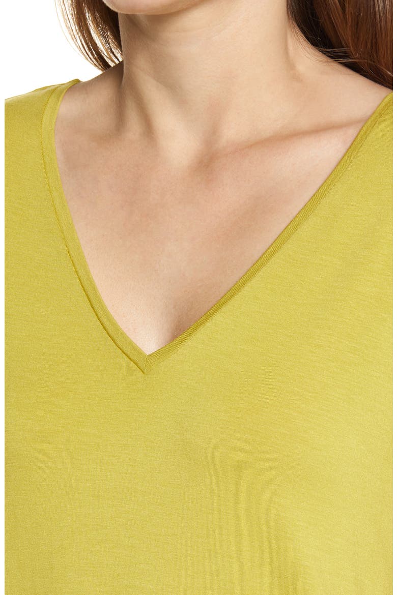 V-Neck Tunic T-Shirt, Alternate, color, OLIVE OASIS