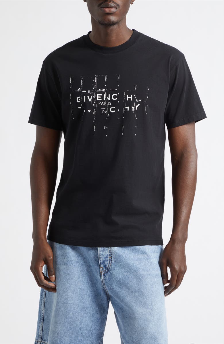 Givenchy Photographic Negative Logo Regular Fit Graphic T-Shirt, Main, color, Black
