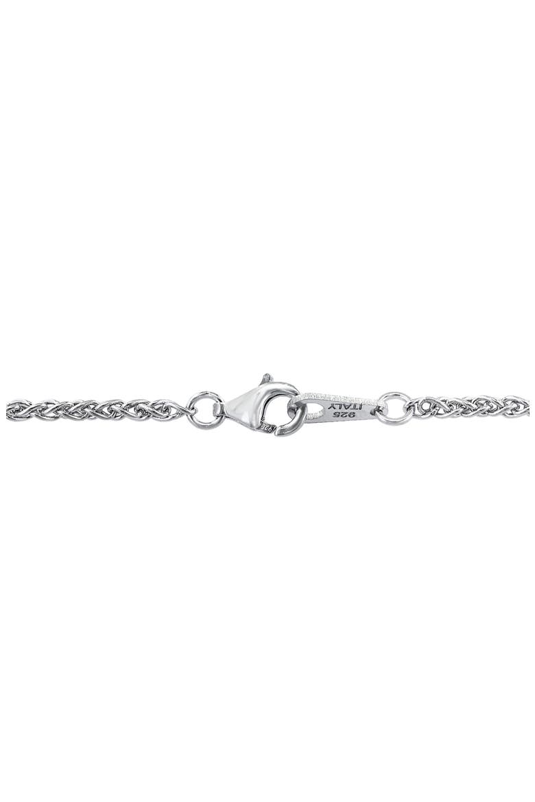 Two Tone Diamond Pavé Pendant Necklace - 0.10ctw, Alternate, color, SILVER