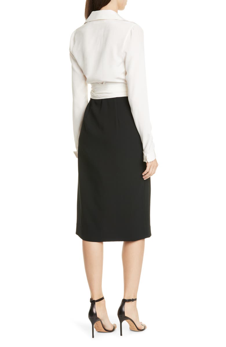 DVF Mila Stretch Silk Sash Wrapped Long Sleeve Dress, Alternate, color,