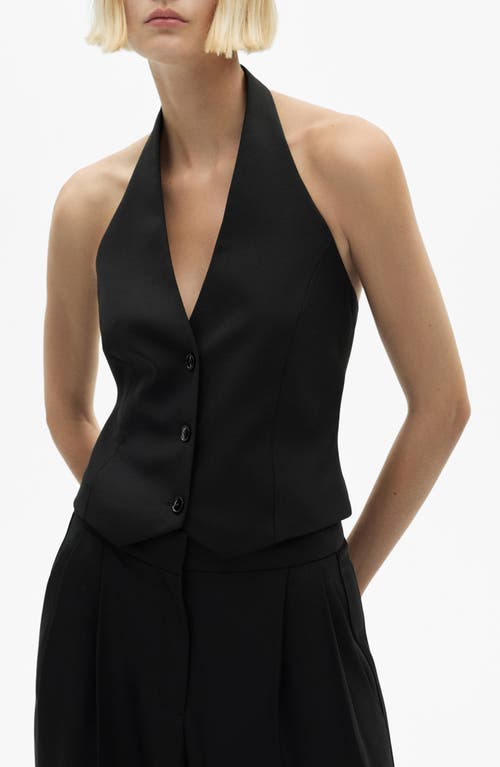Mango Halter Suit Waistcoat Black In Black
