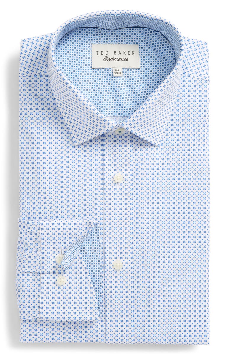 Ted Baker London Trim Fit Geometric Dress Shirt, Main, color,