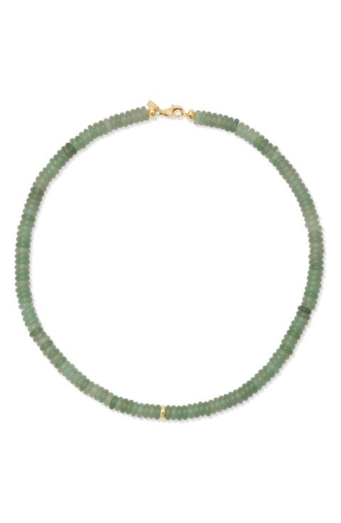 Semiprecious Stone Rondelle Bead Necklace