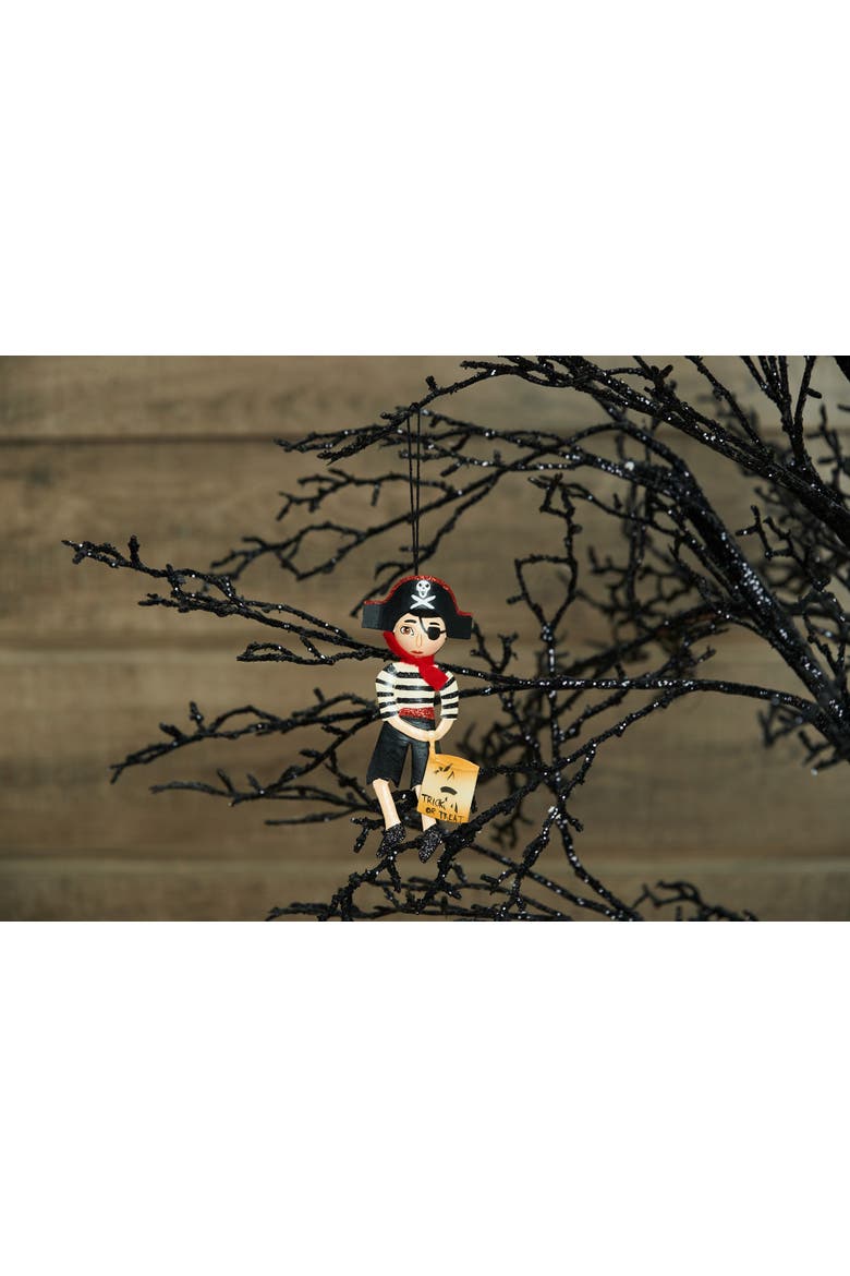 Jogger Pirate Halloween Joe Spencer Gathered Traditions Tin Ornament, Alternate, color, Black