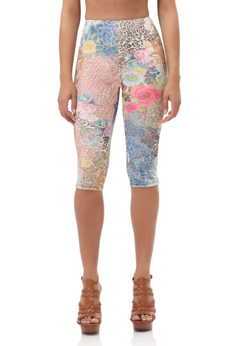 Gianna Mixed Print Capri Leggings, Main, color, IRIS PATCHWORK