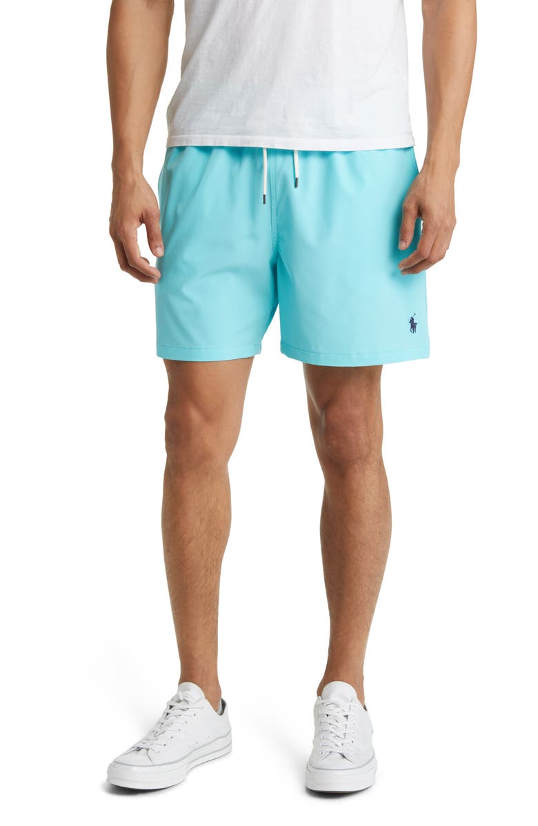 Polo Ralph Lauren Traveler Swim Trunks, Main, color, Hammond Blue