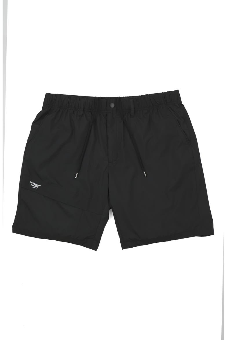 Logo Reflective Track Shorts, Main, color, BLACK