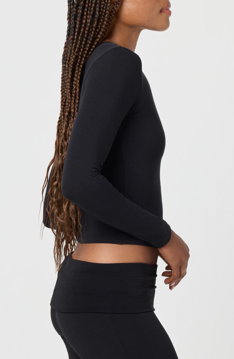 Florence by Mills Softie Cotton Blend Long Sleeve Top, Alternate, color, Black