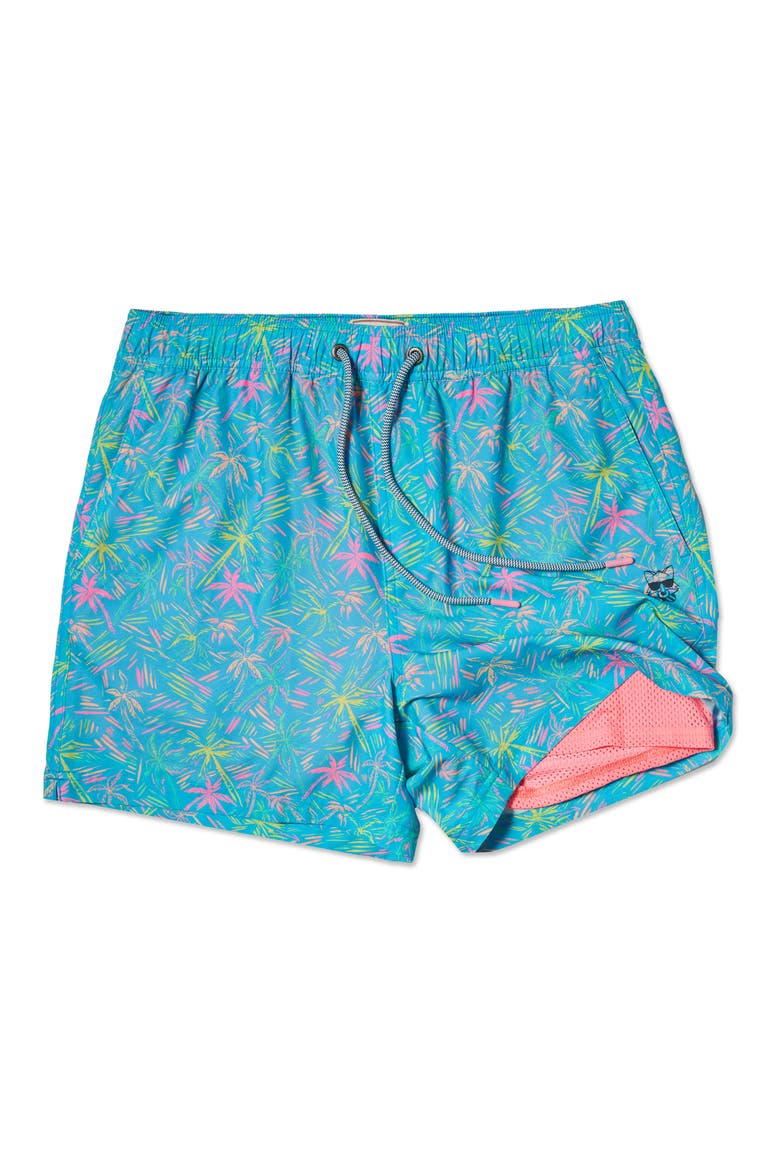 London Palms Happy Hour 5-Inch Swim Trunks, Alternate, color, CYAN