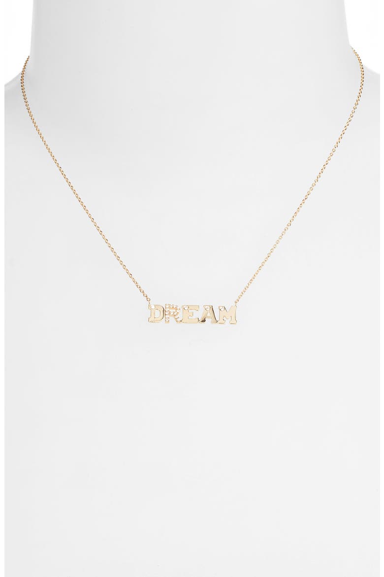 Love Letter Dream Diamond Necklace, Alternate, color, GOLD/ DIAMOND