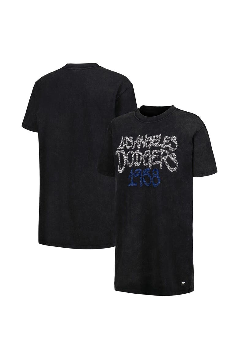 Women's The Wild Collective Black Los Angeles Dodgers T-Shirt Dress, Main, color, Black