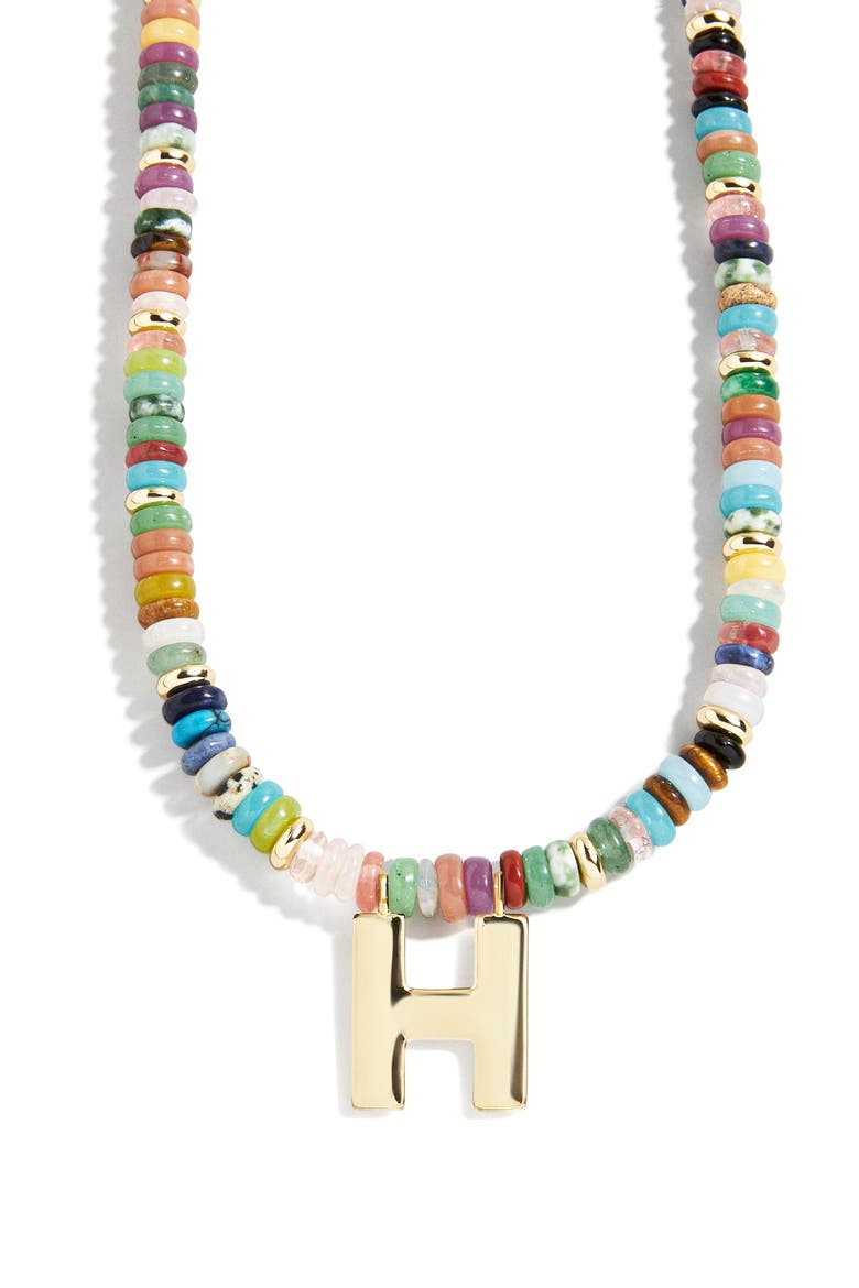 Marcella Initial Necklace, Main, color, GOLD - H
