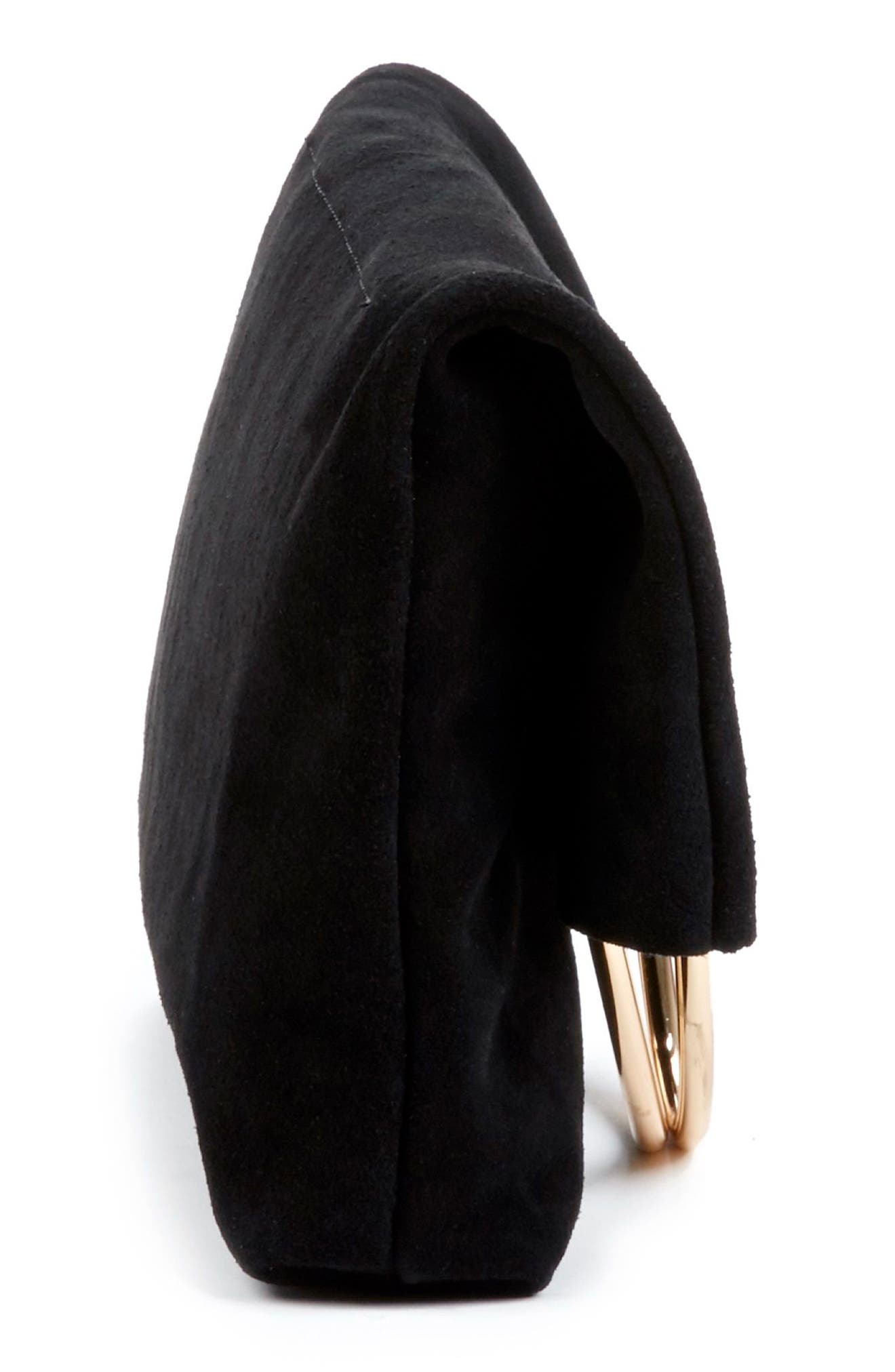 Sole Society Suede Foldover Clutch, Alternate, color, 