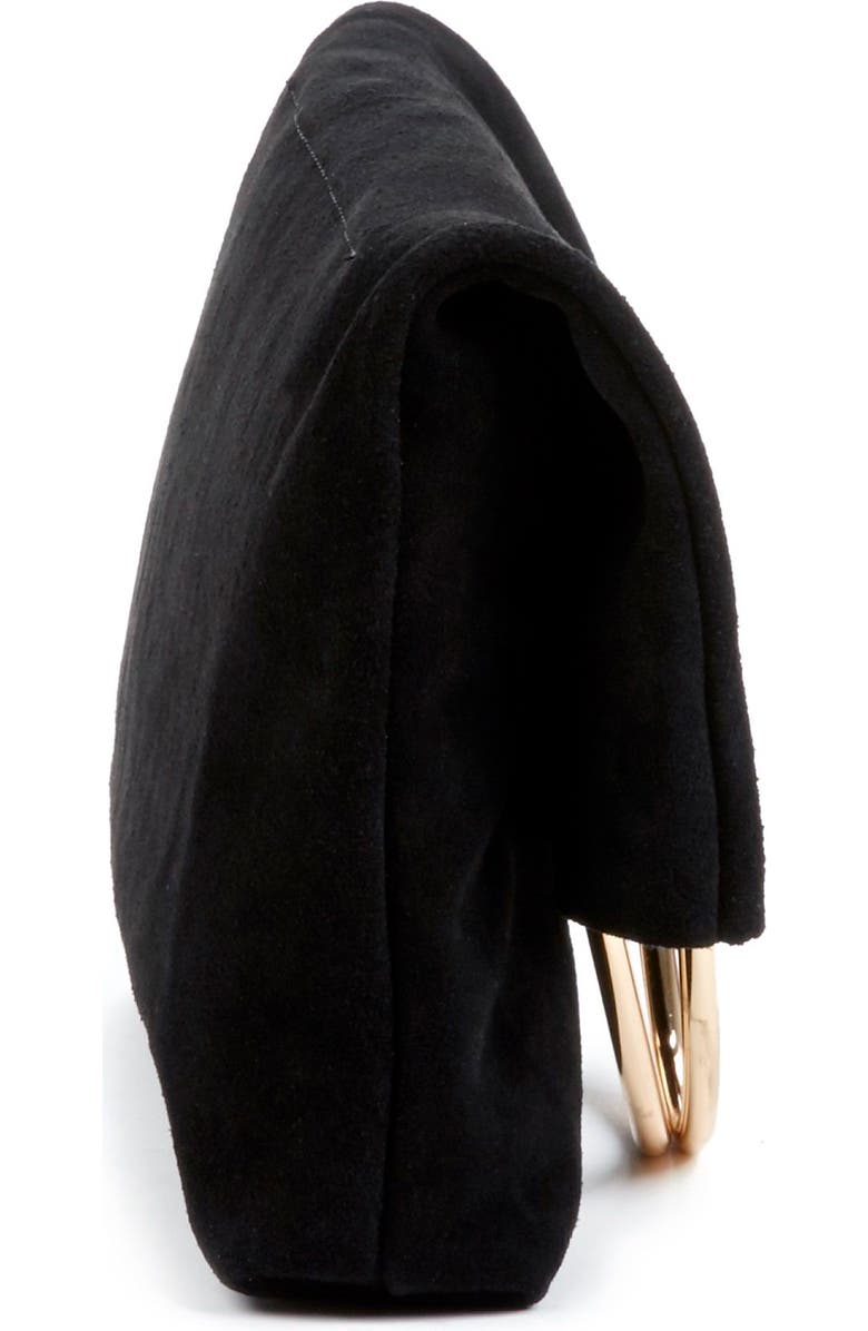 Sole Society Suede Foldover Clutch, Alternate, color,