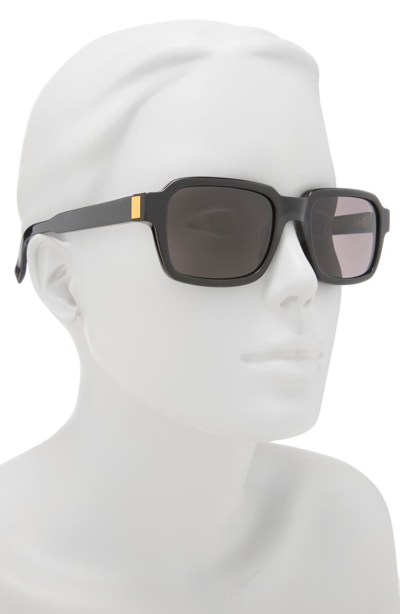 Dunhill 54mm Rectangular Sunglasses, Alternate, color, Black Black Grey