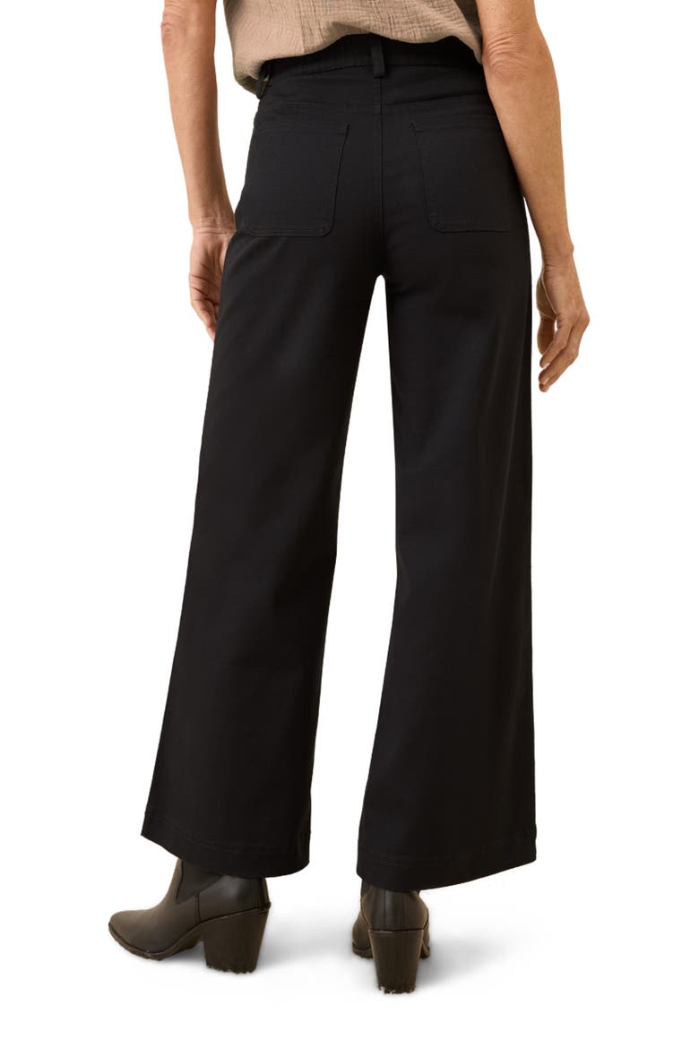 Organic Cotton Stretch Twill Wide Leg Pant, Alternate, color, Black