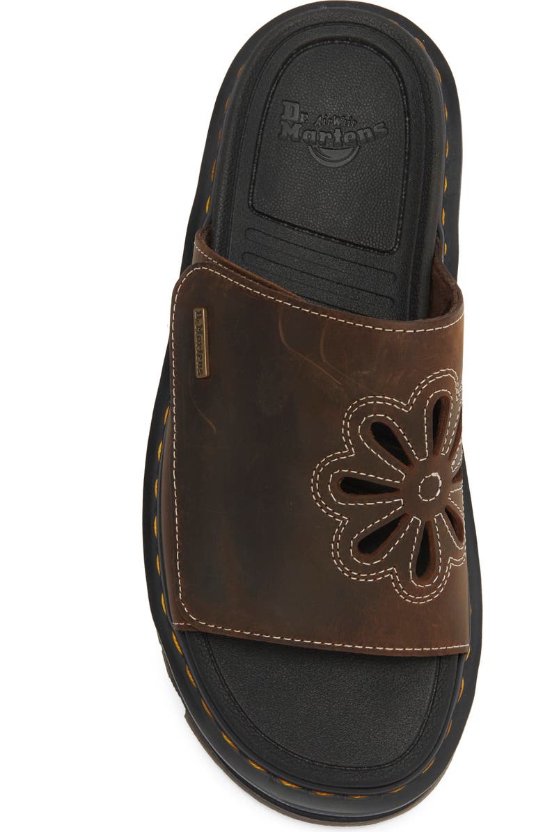 Dr. Martens ZebZag Flower Slide Sandal, Alternate, color, Dark Brown