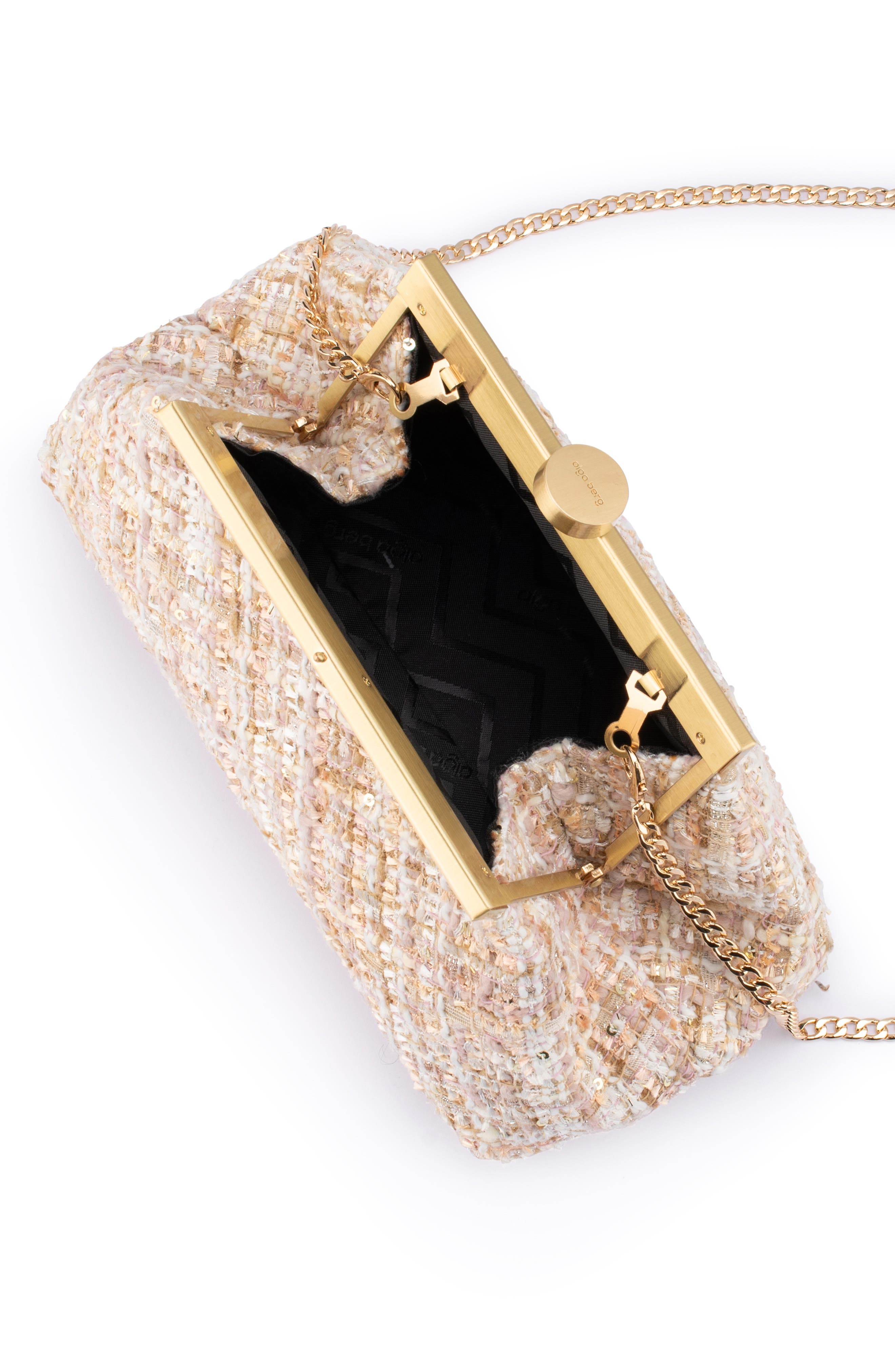Mia Bouclé Clutch, Alternate, color, BLUSH