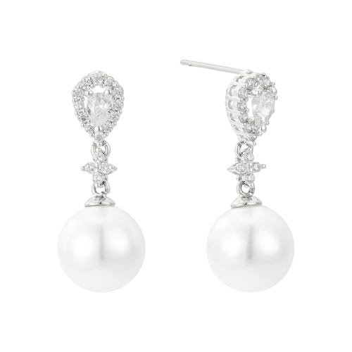 Untamed Petals Melody Pearl Drop Earrings In Metallic