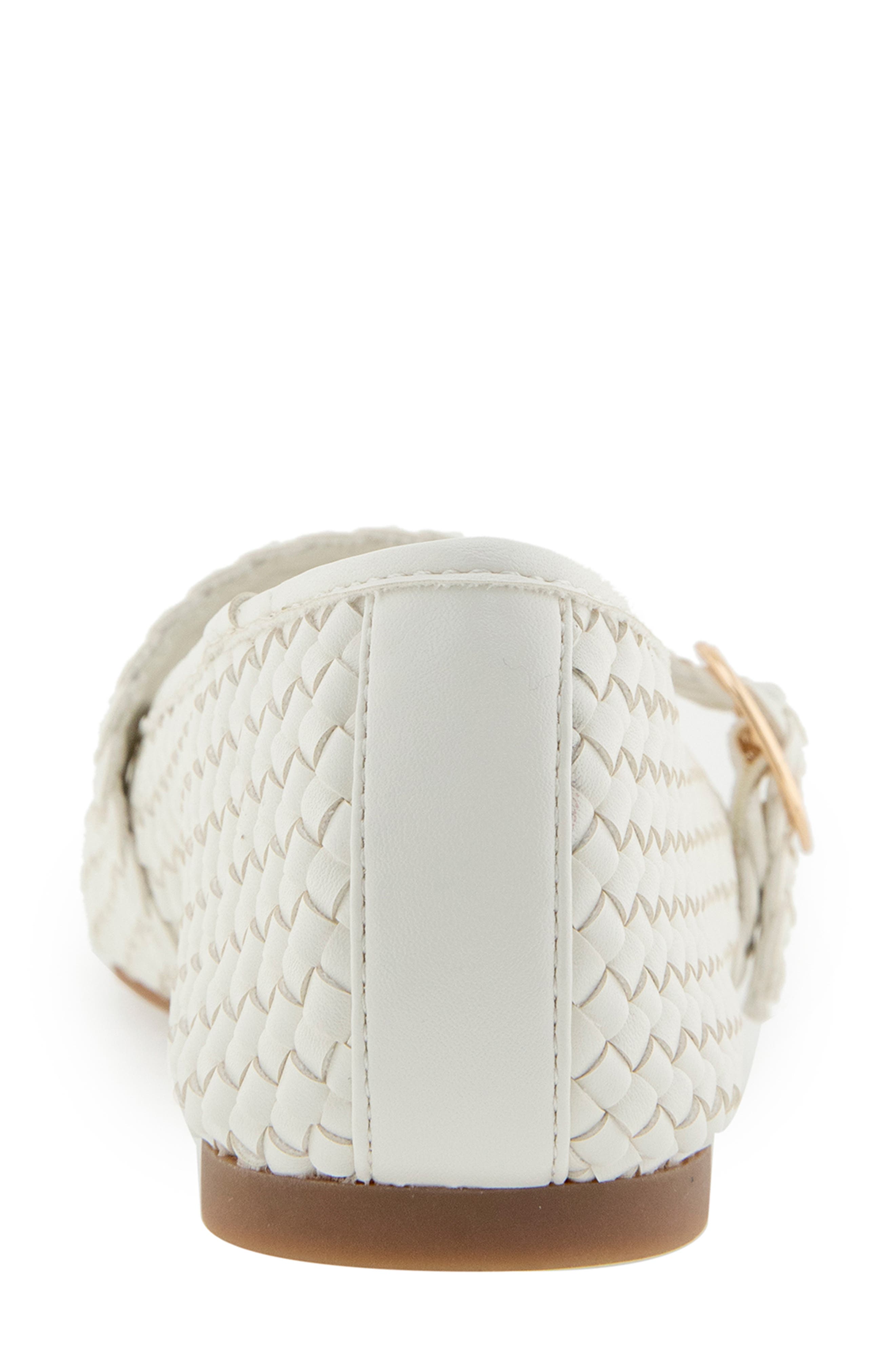 BCBGeneration Elayen Woven Mary Jane Flat, Alternate, color, Cloud Dancer