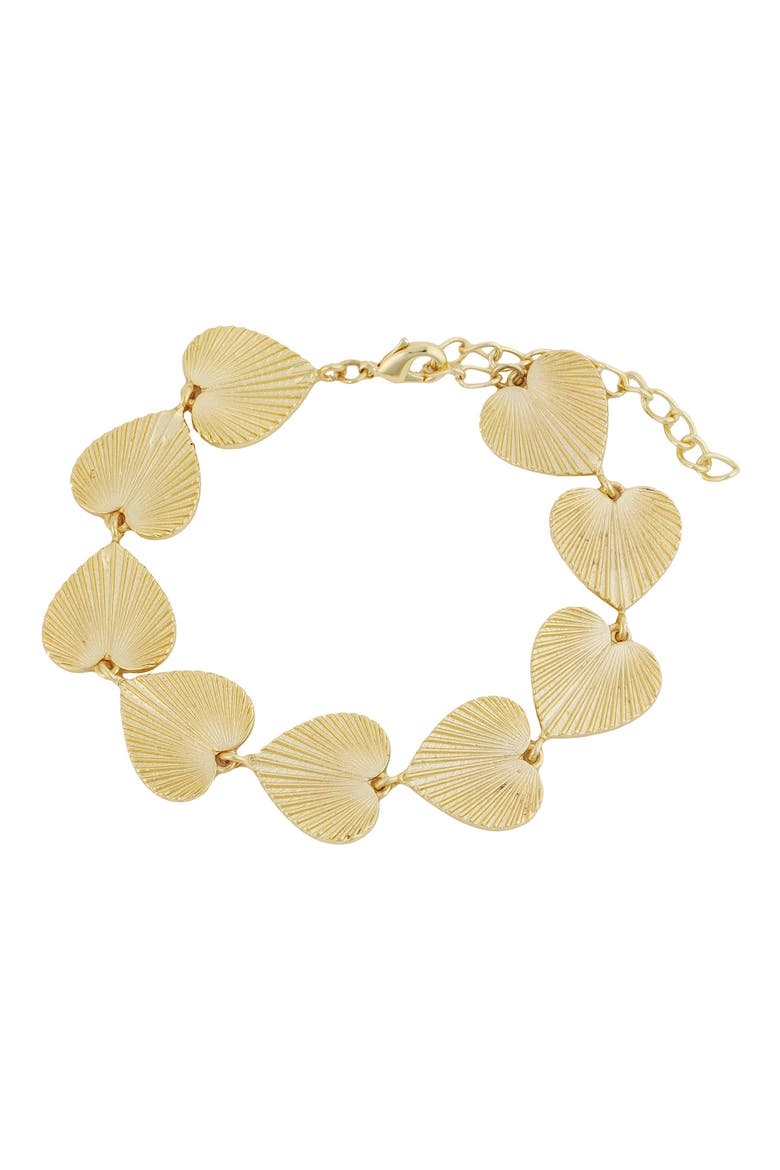 Textured Heart Chain Bracelet, Main, color, GOLD