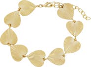 Panacea Textured Heart Chain Bracelet
