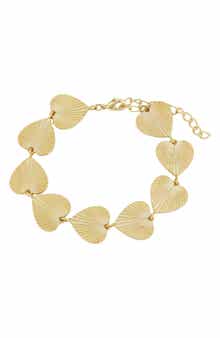 Textured Heart Chain Bracelet