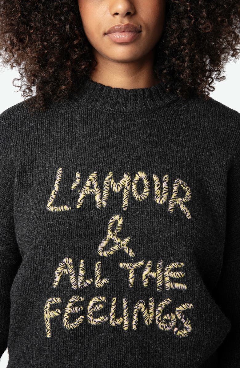 Zadig & Voltaire Malta Feelings Merino Wool Sweater, Alternate, color, 