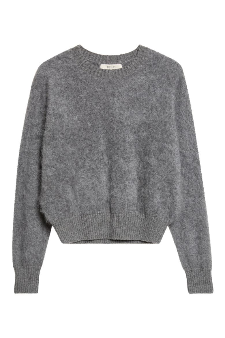 Talullah Cashmere Crewneck Sweater, Alternate, color, STEEL MELANGE