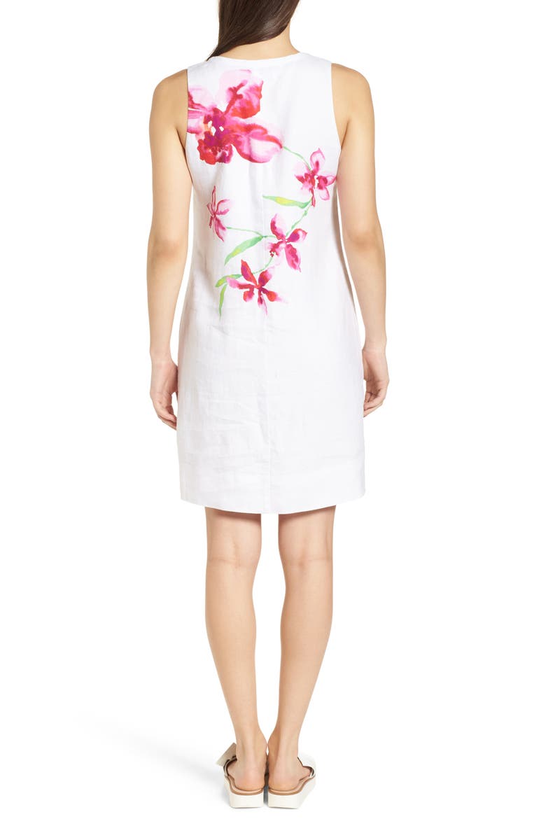 Floral Fade Shift Dress, Alternate, color, WHITE