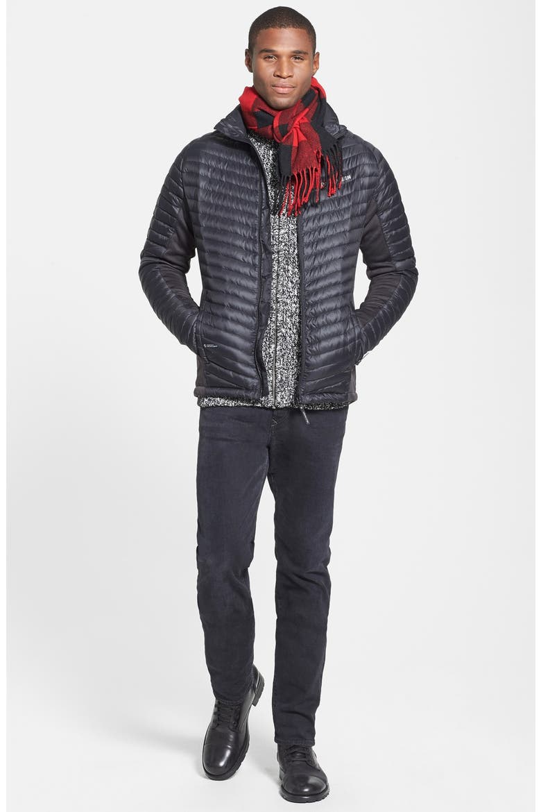 Red Check Knit Scarf, Alternate, color, RED/ BLACK